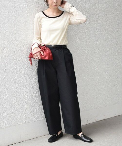 SHIPS / シップス カットソー（半袖以外） | 《予約》SHIPS Colors:〈手洗い可能〉シアー ポリエステル ベロア 配色 トップス◆ | 詳細14