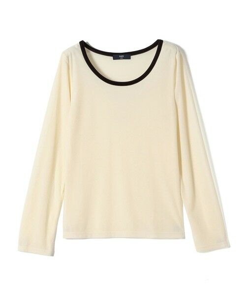 SHIPS / シップス カットソー（半袖以外） | 《予約》SHIPS Colors:〈手洗い可能〉シアー ポリエステル ベロア 配色 トップス◆ | 詳細1