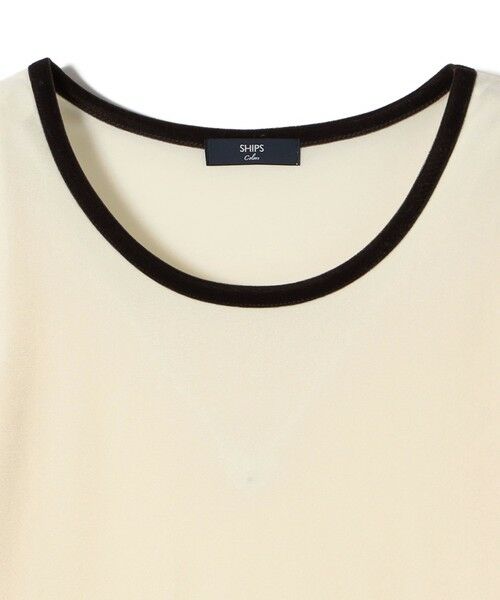 SHIPS / シップス カットソー（半袖以外） | 《予約》SHIPS Colors:〈手洗い可能〉シアー ポリエステル ベロア 配色 トップス◆ | 詳細3