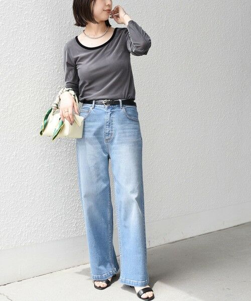 SHIPS / シップス カットソー（半袖以外） | 《予約》SHIPS Colors:〈手洗い可能〉シアー ポリエステル ベロア 配色 トップス◆ | 詳細17