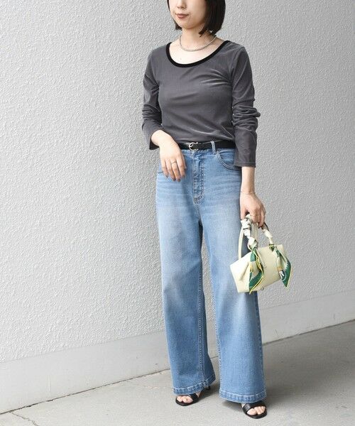 SHIPS / シップス カットソー（半袖以外） | 《予約》SHIPS Colors:〈手洗い可能〉シアー ポリエステル ベロア 配色 トップス◆ | 詳細20