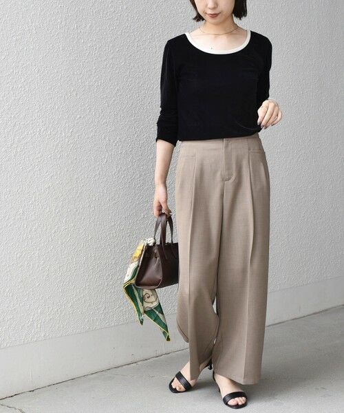 SHIPS / シップス カットソー（半袖以外） | 《予約》SHIPS Colors:〈手洗い可能〉シアー ポリエステル ベロア 配色 トップス◆ | 詳細24