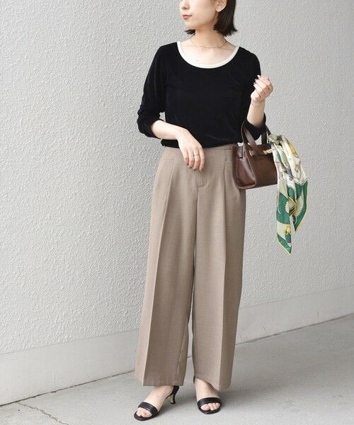SHIPS / シップス カットソー（半袖以外） | 《予約》SHIPS Colors:〈手洗い可能〉シアー ポリエステル ベロア 配色 トップス◆ | 詳細28