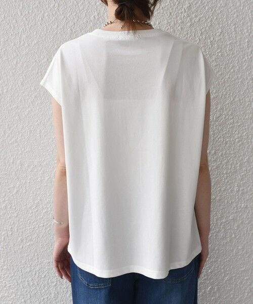 SHIPS / シップス Tシャツ | 《予約》SHIPS Colors:〈接触冷感・UVカット〉フレンチスリーブ SOLENNE ロゴT◆ | 詳細5