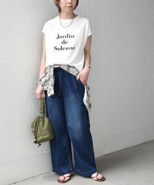 SHIPS / シップス Tシャツ | 《予約》SHIPS Colors:〈接触冷感・UVカット〉フレンチスリーブ SOLENNE ロゴT◆ | 詳細7