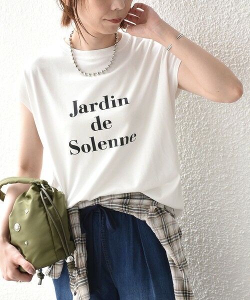 SHIPS / シップス Tシャツ | 《予約》SHIPS Colors:〈接触冷感・UVカット〉フレンチスリーブ SOLENNE ロゴT◆ | 詳細9
