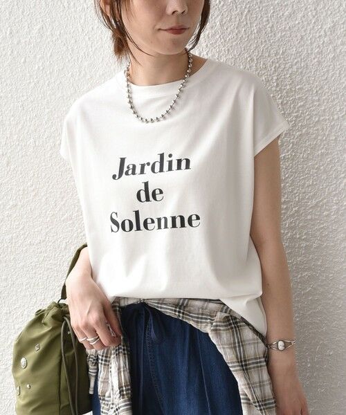 SHIPS / シップス Tシャツ | 《予約》SHIPS Colors:〈接触冷感・UVカット〉フレンチスリーブ SOLENNE ロゴT◆ | 詳細10