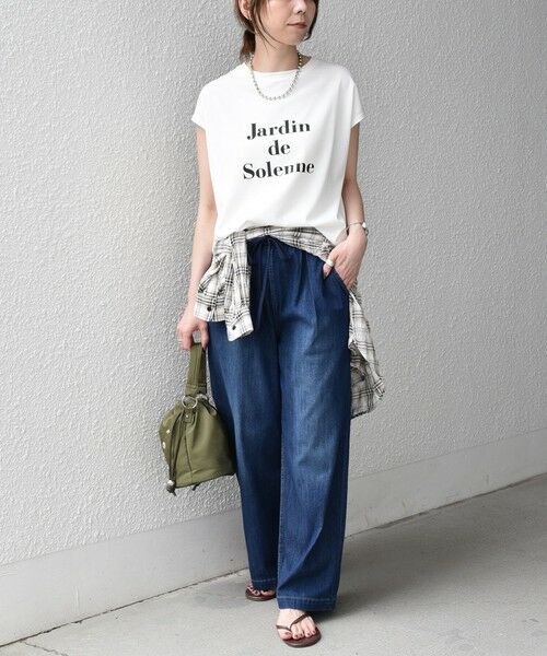 SHIPS / シップス Tシャツ | 《予約》SHIPS Colors:〈接触冷感・UVカット〉フレンチスリーブ SOLENNE ロゴT◆ | 詳細11