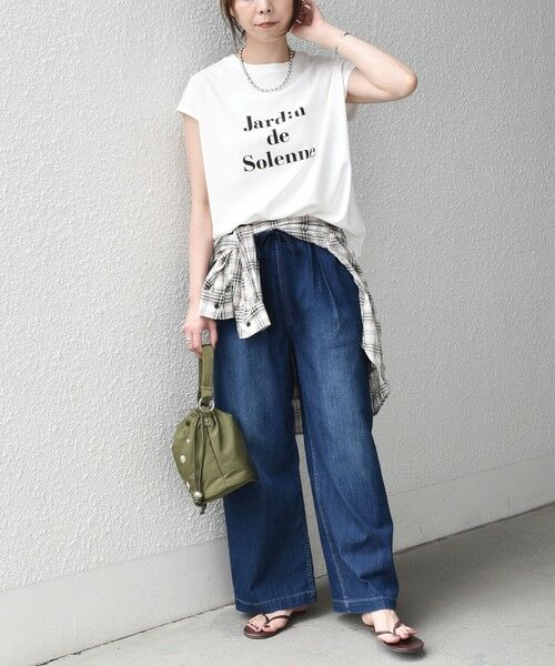 SHIPS / シップス Tシャツ | 《予約》SHIPS Colors:〈接触冷感・UVカット〉フレンチスリーブ SOLENNE ロゴT◆ | 詳細12