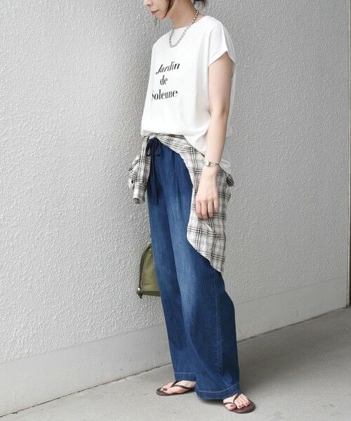SHIPS / シップス Tシャツ | 《予約》SHIPS Colors:〈接触冷感・UVカット〉フレンチスリーブ SOLENNE ロゴT◆ | 詳細14