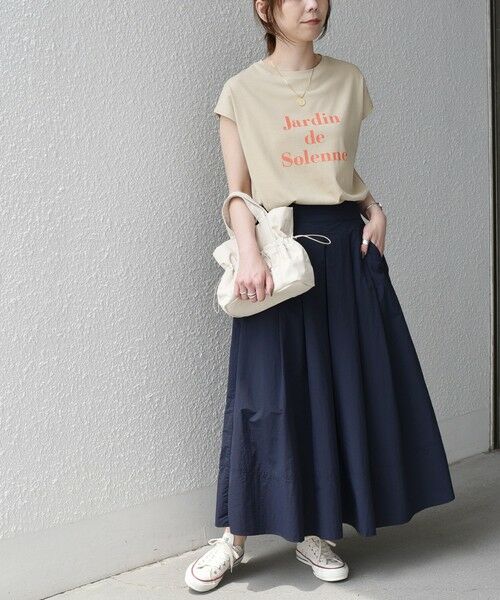 SHIPS / シップス Tシャツ | 《予約》SHIPS Colors:〈接触冷感・UVカット〉フレンチスリーブ SOLENNE ロゴT◆ | 詳細21