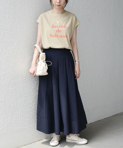 SHIPS / シップス Tシャツ | 《予約》SHIPS Colors:〈接触冷感・UVカット〉フレンチスリーブ SOLENNE ロゴT◆ | 詳細26