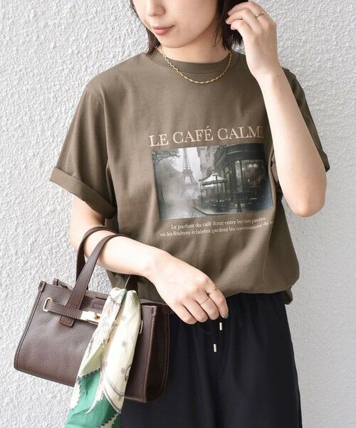 SHIPS / シップス Tシャツ | 《予約》SHIPS Colors:〈接触冷感・UVカット〉26AW PARIS フォト TEE◆（ブラウン）