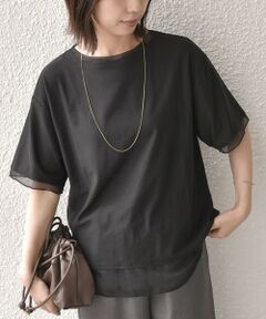 SHIPS / シップス Tシャツ | 《予約》SHIPS Colors:〈接触冷感・手洗い可能〉クールタッチ シアーコンビ ハーフスリーブ トップス◆