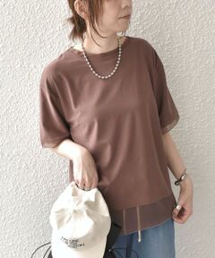 SHIPS / シップス Tシャツ | 《予約》SHIPS Colors:〈接触冷感・手洗い可能〉クールタッチ シアーコンビ ハーフスリーブ トップス◆