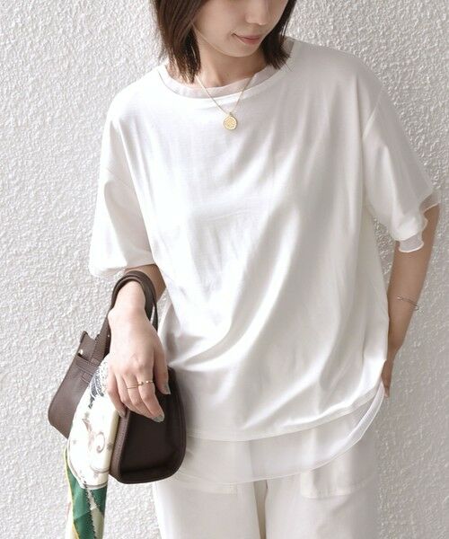 SHIPS / シップス Tシャツ | 《予約》SHIPS Colors:〈接触冷感・手洗い可能〉クールタッチ シアーコンビ ハーフスリーブ トップス◆ | 詳細9