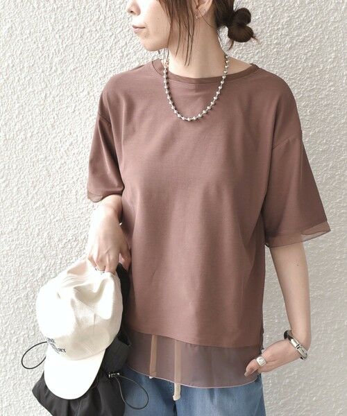 SHIPS / シップス Tシャツ | 《予約》SHIPS Colors:〈接触冷感・手洗い可能〉クールタッチ シアーコンビ ハーフスリーブ トップス◆ | 詳細22