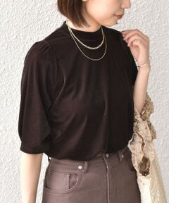 SHIPS / シップス Tシャツ | 《予約》SHIPS Colors:〈手洗い可能〉シアー ポリエステル ベロア 5分袖 トップス◆