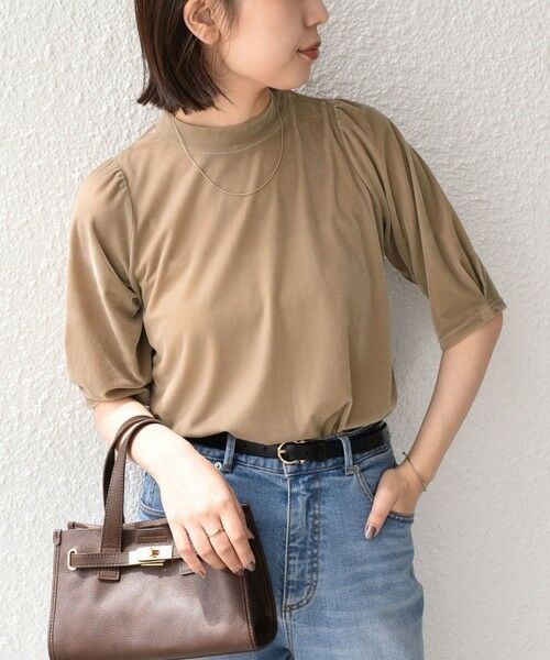 SHIPS / シップス Tシャツ | 《予約》SHIPS Colors:〈手洗い可能〉シアー ポリエステル ベロア 5分袖 トップス◆ | 詳細19