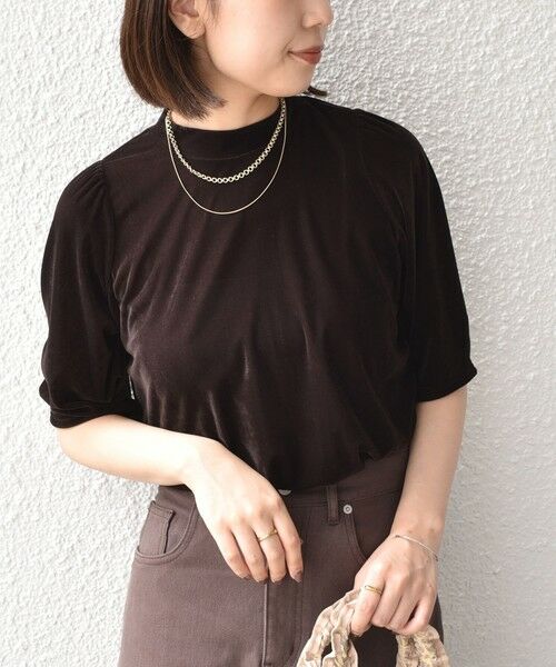 SHIPS / シップス Tシャツ | 《予約》SHIPS Colors:〈手洗い可能〉シアー ポリエステル ベロア 5分袖 トップス◆ | 詳細29