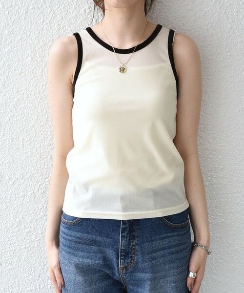 SHIPS / シップス タンクトップ | 《予約》SHIPS Colors:〈手洗い可能〉シアー ポリエステル ベロア 配色 タンクトップ◆ | 詳細7