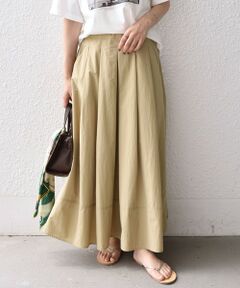 SHIPS / シップス ロング・マキシ丈スカート | 《予約》SHIPS Colors:〈洗濯機可能〉ナイロンコットン タック フレアスカート◆