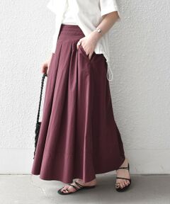 SHIPS / シップス ロング・マキシ丈スカート | 《予約》SHIPS Colors:〈洗濯機可能〉ナイロンコットン タック フレアスカート◆