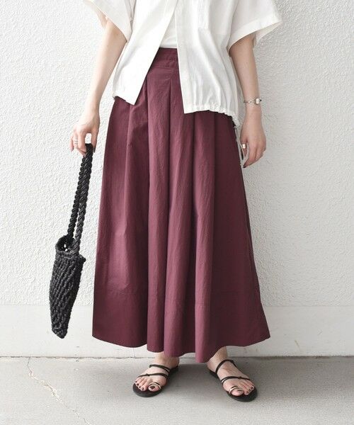 SHIPS / シップス ロング・マキシ丈スカート | 《予約》SHIPS Colors:〈洗濯機可能〉ナイロンコットン タック フレアスカート◆ | 詳細20