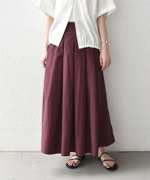 SHIPS / シップス ロング・マキシ丈スカート | 《予約》SHIPS Colors:〈洗濯機可能〉ナイロンコットン タック フレアスカート◆ | 詳細21