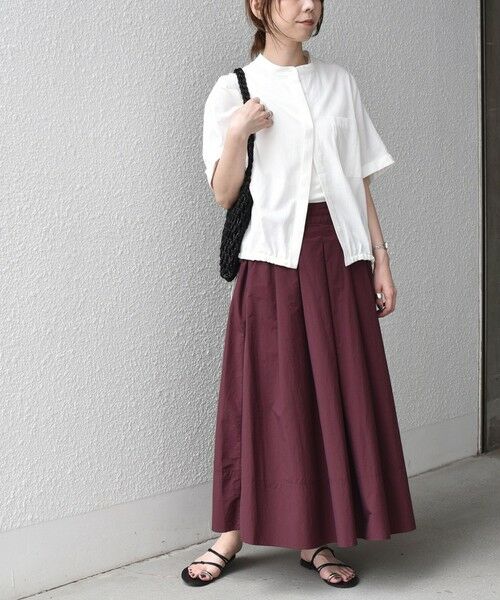 SHIPS / シップス ロング・マキシ丈スカート | 《予約》SHIPS Colors:〈洗濯機可能〉ナイロンコットン タック フレアスカート◆ | 詳細23