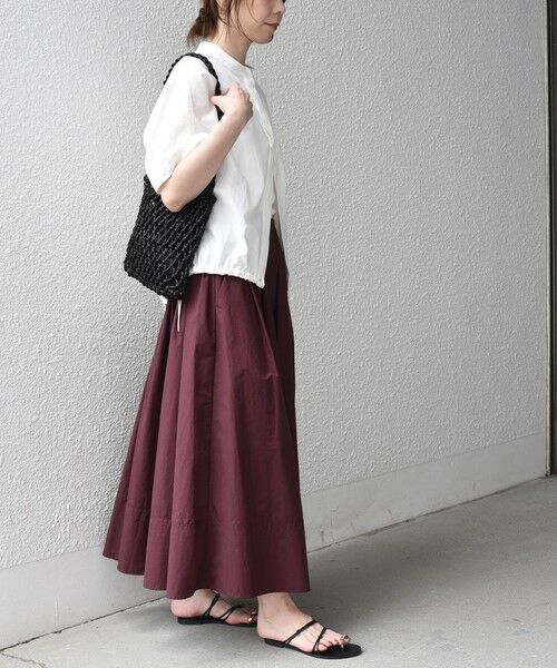 SHIPS / シップス ロング・マキシ丈スカート | 《予約》SHIPS Colors:〈洗濯機可能〉ナイロンコットン タック フレアスカート◆ | 詳細24