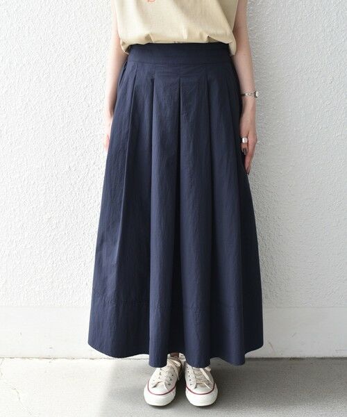 SHIPS / シップス ロング・マキシ丈スカート | 《予約》SHIPS Colors:〈洗濯機可能〉ナイロンコットン タック フレアスカート◆ | 詳細27