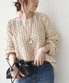 SHIPS / シップス ニット・セーター | 《予約》SHIPS Colors:〈手洗い可能〉スラブ メッシュ ボート ネック ニット◆