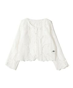 SHIPS / シップス ノーカラージャケット | SHIPS Colors:〈手洗い可能〉スカラップ レース ノーカラー ジャケット