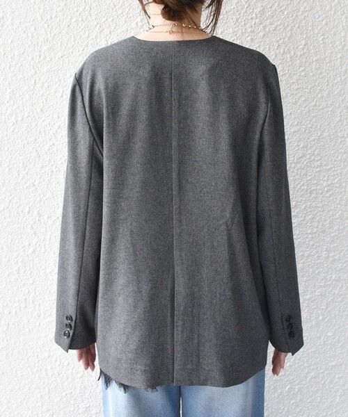 SHIPS / シップス ノーカラージャケット | SHIPS Colors:〈手洗い可能〉杢 ノーカラー オーバー ジャケット（セットアップ対応可能）◇ | 詳細11