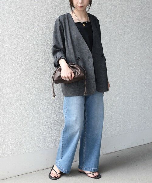 SHIPS / シップス ノーカラージャケット | SHIPS Colors:〈手洗い可能〉杢 ノーカラー オーバー ジャケット（セットアップ対応可能）◇ | 詳細13