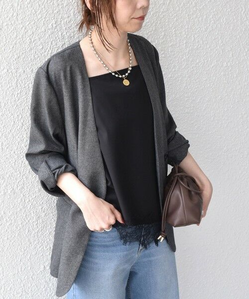SHIPS / シップス ノーカラージャケット | SHIPS Colors:〈手洗い可能〉杢 ノーカラー オーバー ジャケット（セットアップ対応可能）◇ | 詳細15