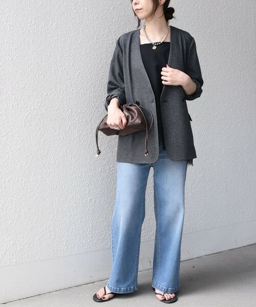 SHIPS / シップス ノーカラージャケット | SHIPS Colors:〈手洗い可能〉杢 ノーカラー オーバー ジャケット（セットアップ対応可能）◇ | 詳細17