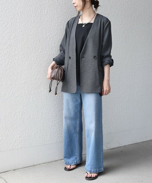 SHIPS / シップス ノーカラージャケット | SHIPS Colors:〈手洗い可能〉杢 ノーカラー オーバー ジャケット（セットアップ対応可能）◇ | 詳細18