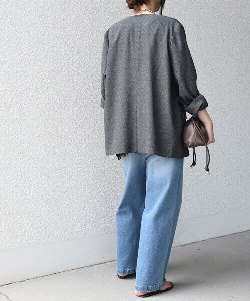 SHIPS / シップス ノーカラージャケット | SHIPS Colors:〈手洗い可能〉杢 ノーカラー オーバー ジャケット（セットアップ対応可能）◇ | 詳細19