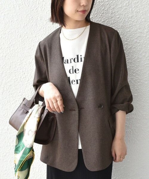 SHIPS / シップス ノーカラージャケット | SHIPS Colors:〈手洗い可能〉杢 ノーカラー オーバー ジャケット（セットアップ対応可能）◇ | 詳細23