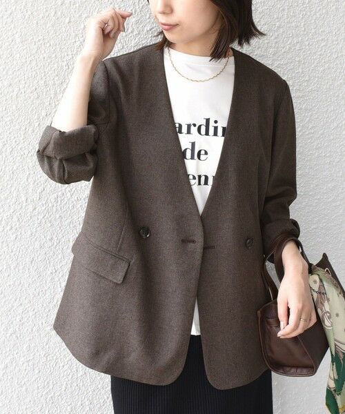 SHIPS / シップス ノーカラージャケット | SHIPS Colors:〈手洗い可能〉杢 ノーカラー オーバー ジャケット（セットアップ対応可能）◇ | 詳細24