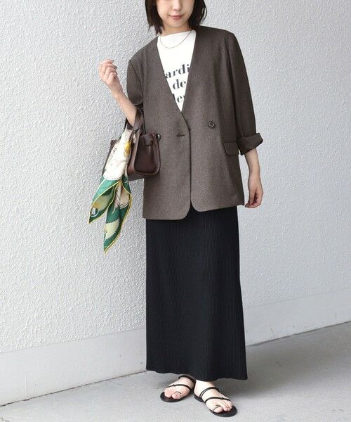 SHIPS / シップス ノーカラージャケット | 《予約》SHIPS Colors:〈手洗い可能〉杢 ノーカラー オーバー ジャケット（セットアップ対応可能）◆ | 詳細12