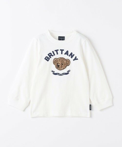 SHIPS / シップス カットソー(半袖以外) | 《予約》SHIPS Colors:80〜140cm / 〈洗濯機可能〉TeddyBear(R) コラボ ロンT◆(ライトホワイト)