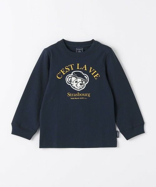 SHIPS / シップス カットソー(半袖以外) | 《予約》SHIPS Colors:80〜140cm / 〈洗濯機可能〉TeddyBear(R) コラボ ロンT◆(ネイビー)