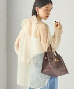 SHIPS / シップス シャツ・ブラウス | 《予約》〈手洗い可能〉オーガンジー フロッキー ドット リボン ブラウス