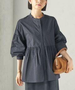 SHIPS / シップス シャツ・ブラウス | 《予約》〈手洗い可能〉カット ジャカード ウエスト 切替 オープン ブラウス