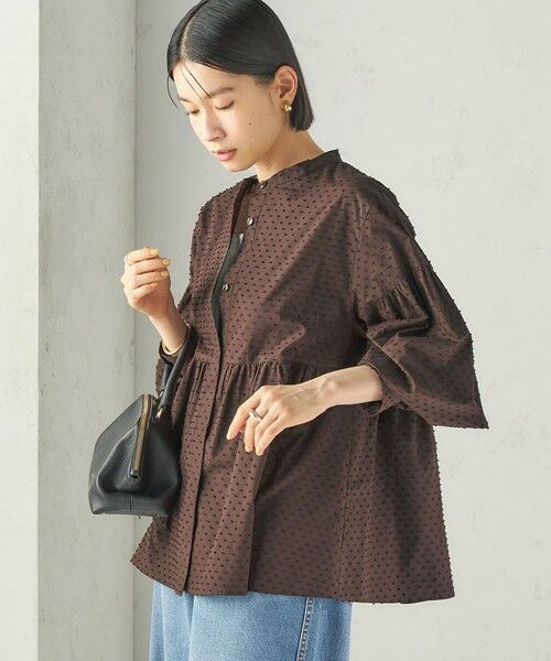 SHIPS / シップス シャツ・ブラウス | 《予約》〈手洗い可能〉カット ジャカード ウエスト 切替 オープン ブラウス | 詳細16