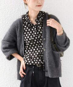 SHIPS / シップス シャツ・ブラウス | 《予約》【WEB限定】〈手洗い可能〉ランダム ドット フリル ネック 裾 ラウンド ブラウス