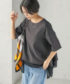 SHIPS / シップス シャツ・ブラウス | 《予約》〈手洗い可能〉メランジ / 無地 ヘム フレア 半袖 ブラウス